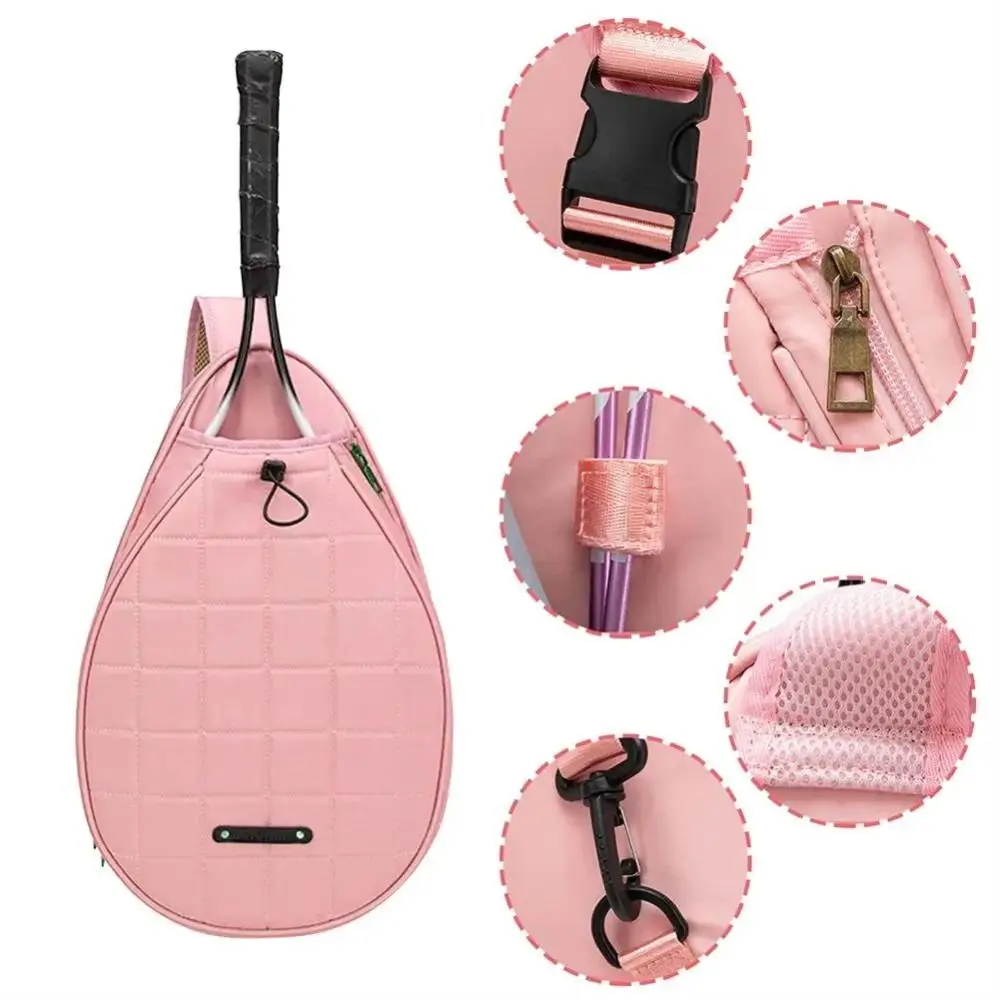 Bolsa de tenis de un solo hombro, accesorios de tenis, bolso cruzado de Bádminton de gran capacidad, belleza de Color puro, bolso cruzado de viaje - imagen 4