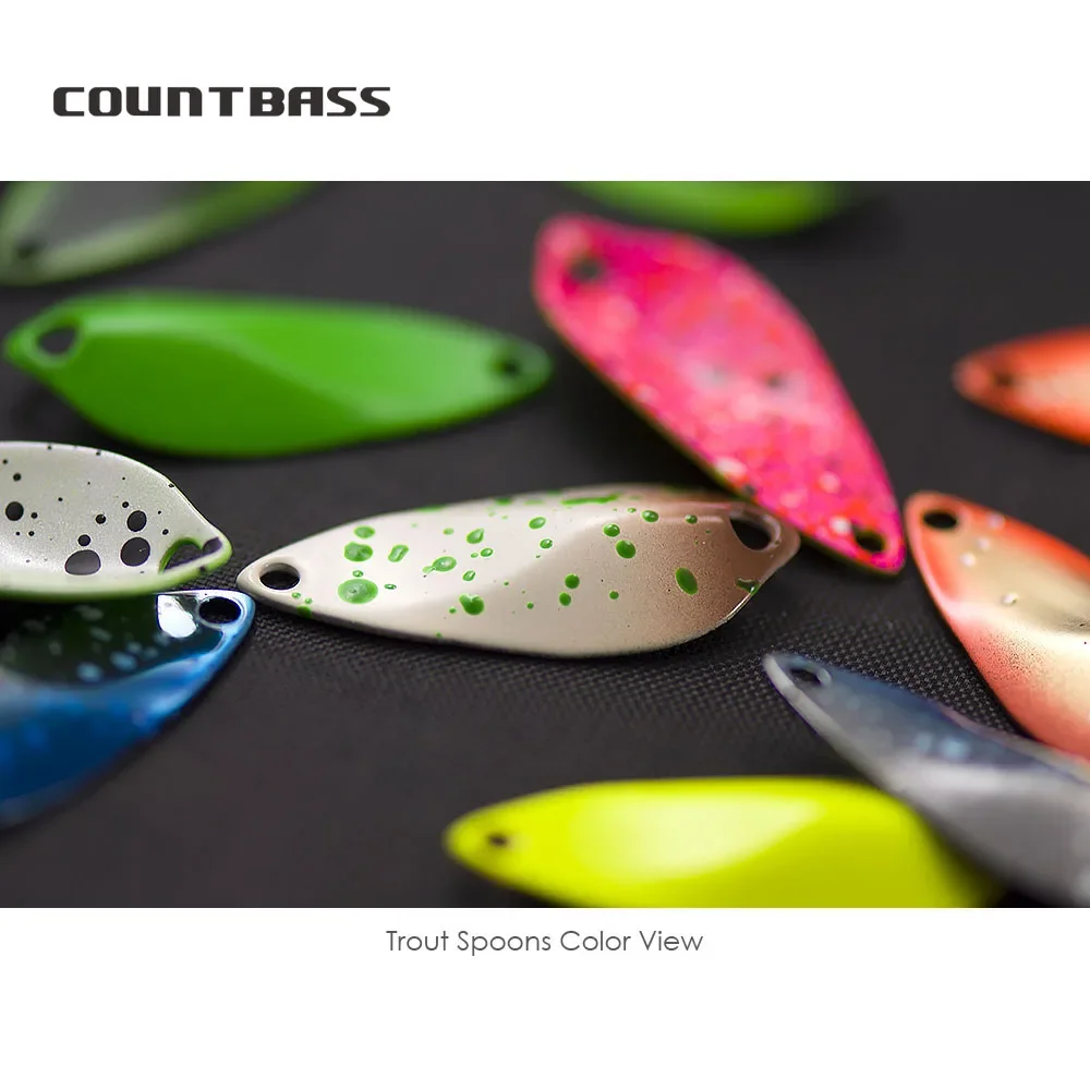 COUNTBASS 6 uds cuchara de fundición 3/64oz 1,2g cuchara de fundición señuelo de pesca para trucha con anzuelo sin púas - imagen 5