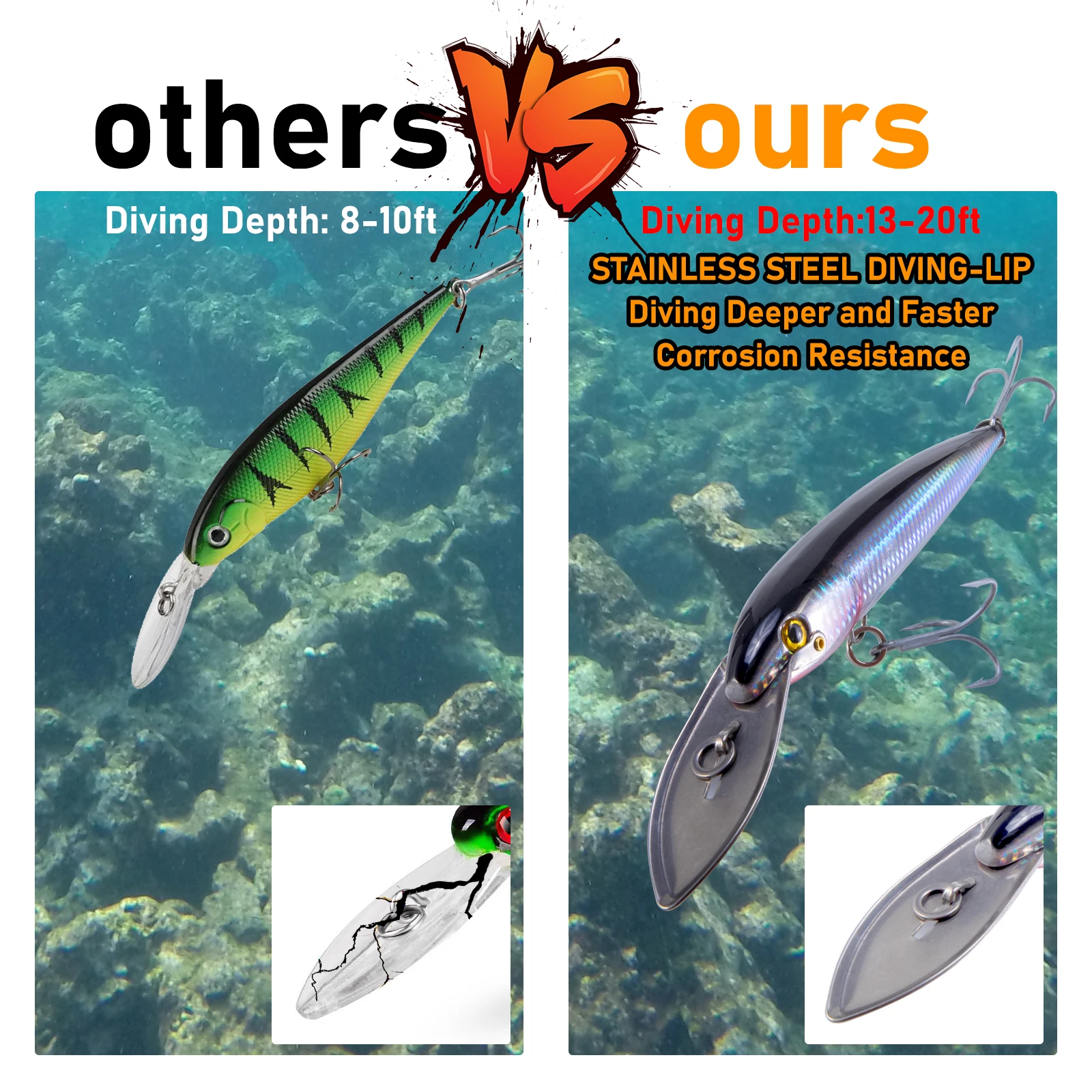 Señuelo de Pesca Minnow Crankbait de 58g, labio de buceo, curricán, fundición larga, Wobbler de agua salada, Swimbait, señuelo de Pesca de aguas profundas - imagen 5