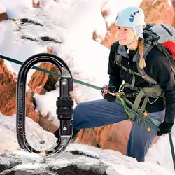 Mosquetón de seguridad profesional 25KN, aleación de acero, multicolor, cerradura de seguridad para escalada, herramienta para ascend al aire libre