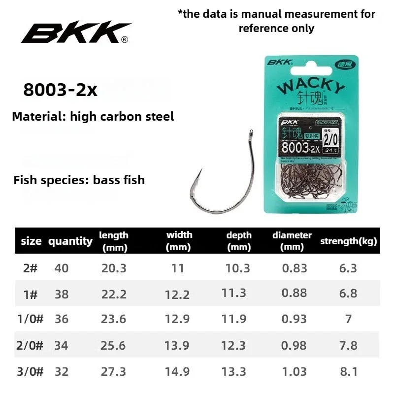 Anzuelo de púas BKK 8003-2X, cebo suave, anzuelos de pesca locos - imagen 2