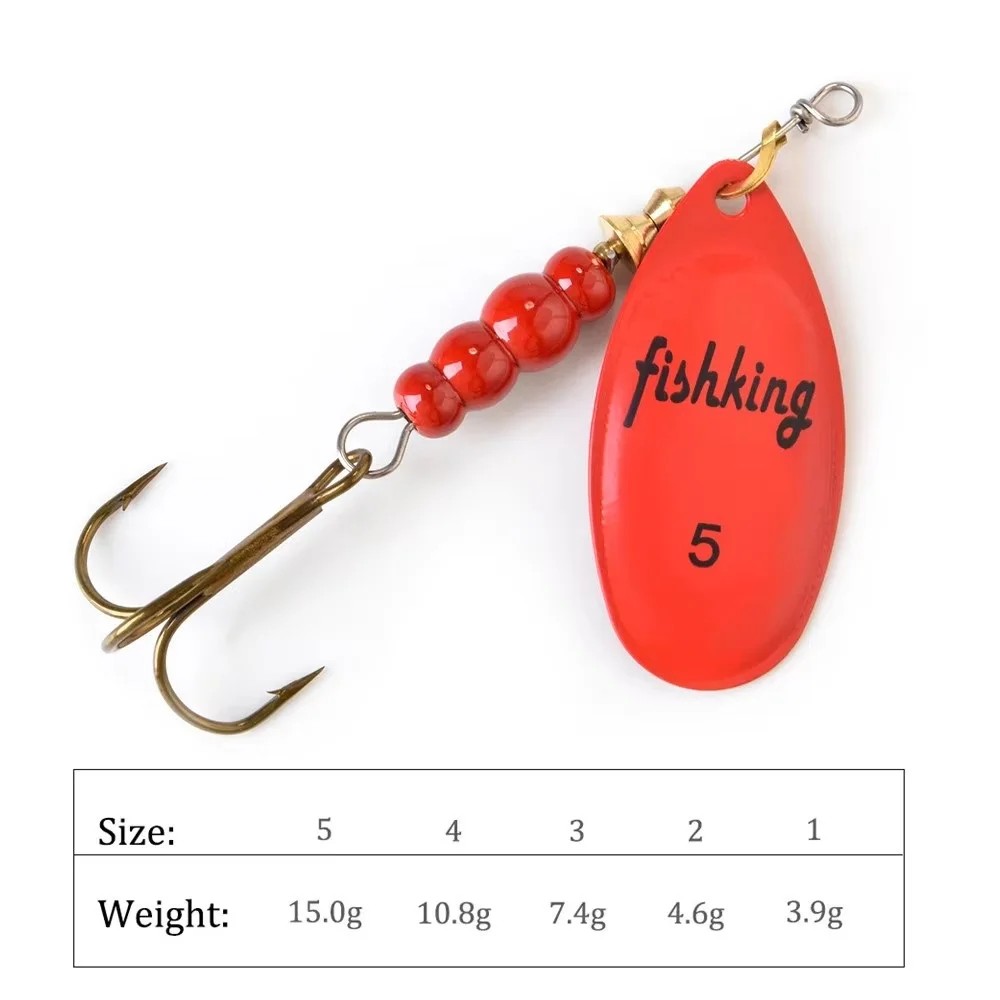 3,9g 4,6g 7,4g 10,8g 15g cebo giratorio Señuelos de pesca cuchara de Metal cebo artificial con anzuelo triple pesca lubina Pike - imagen 4