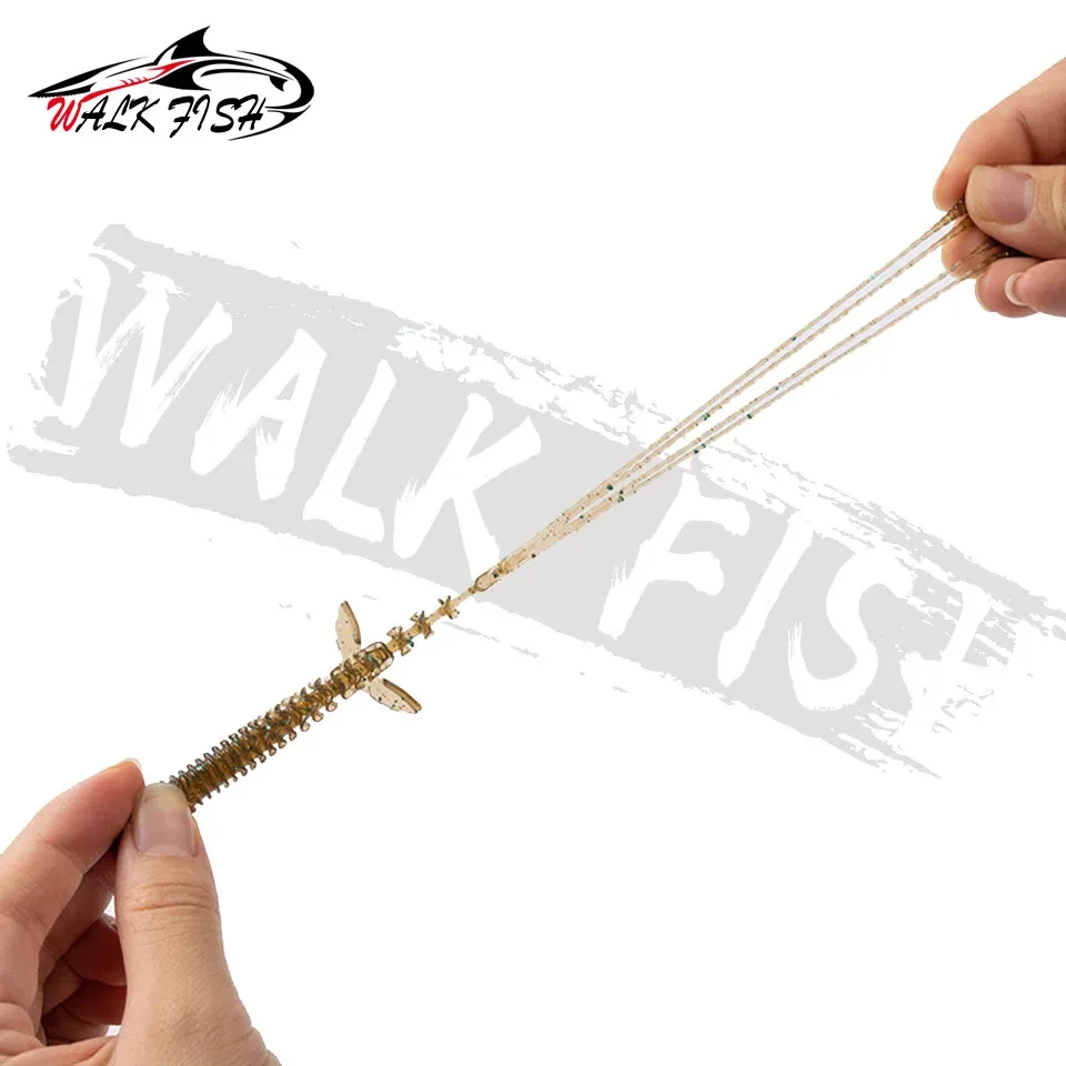 WALK FISH-señuelo de pesca suave para camarones, 10 Uds., 8cm, 3g, seguro Artificial, cebos blandos, aparejo de pesca, Wobblers para Lucio Artificial - imagen 3