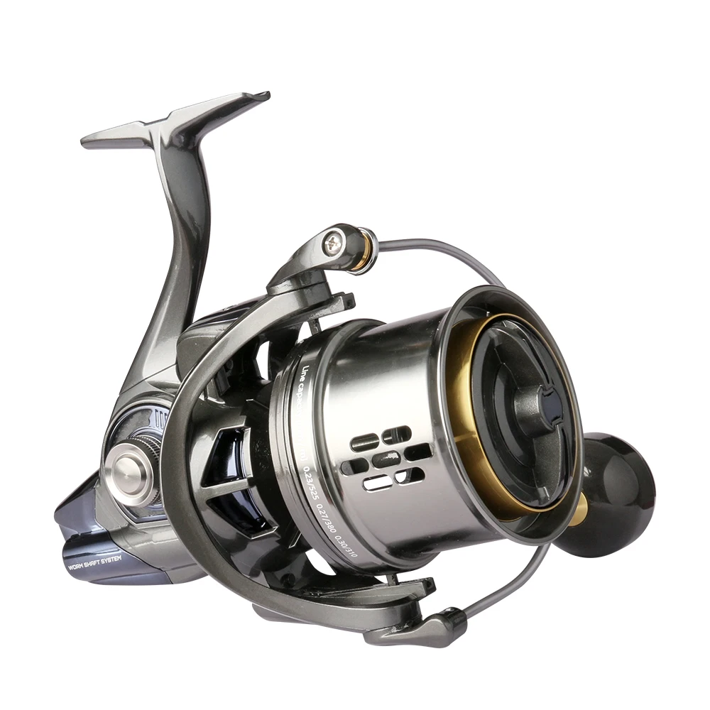 DEUKIO 2024 carrete grande de tiro largo carrete giratorio Jigging 8000 10000 12000 serie 8 + 1BB carretes de pesca de Surf 44LB arrastre máximo de agua salada - imagen 3