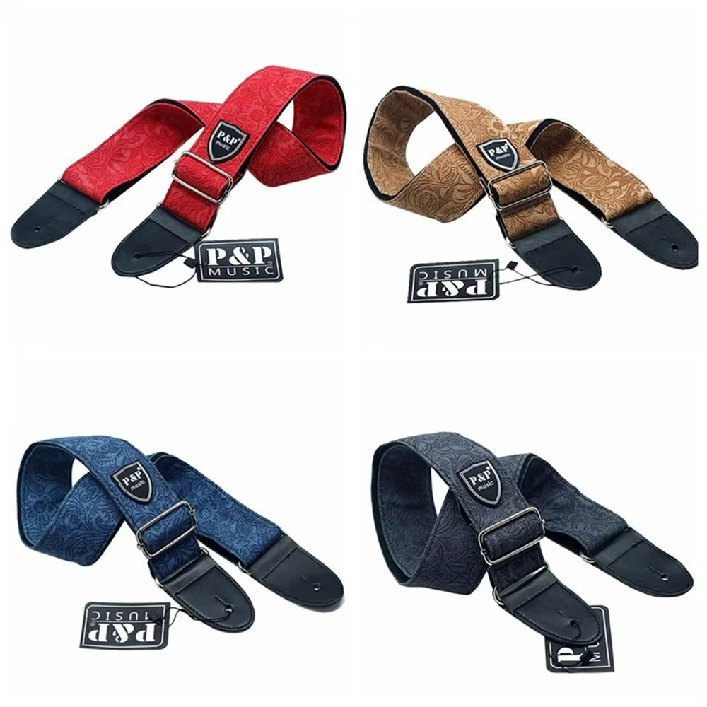 Explore la diversa gama de correas de guitarra elegantes y funcionales de P&P Music