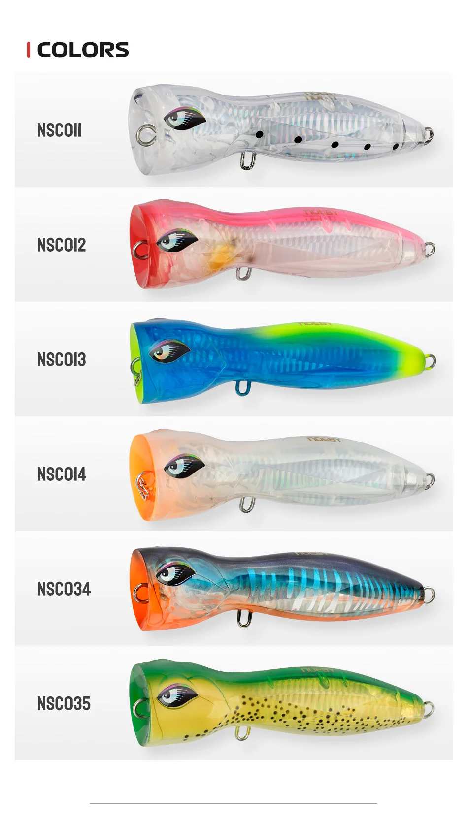 ¡Explore los colores vibrantes de estos señuelos de pesca para una captura exitosa!