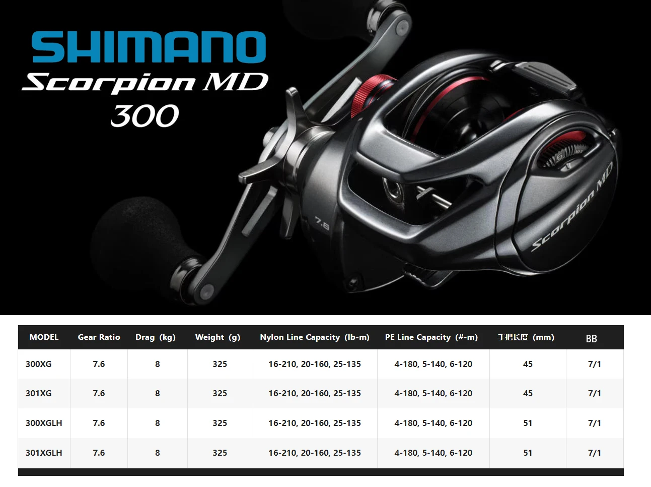 Shimano Scorpion MD 300 vista frontal