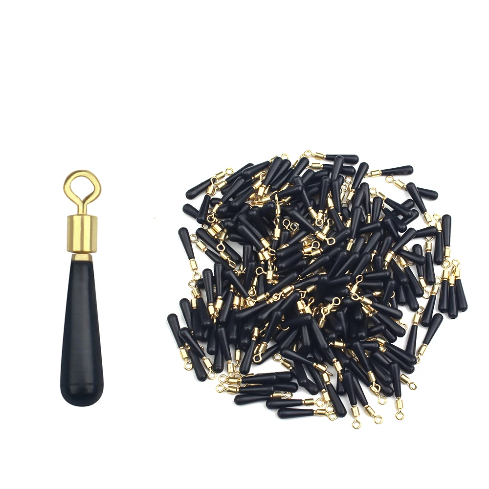 DNDYUJU 50X bloque de equipo de pesca rotación deriva flotadores de pesca accesorio Bobber herramientas de goma de cobre flotador de pescado Base de flotador de pesca - imagen 2