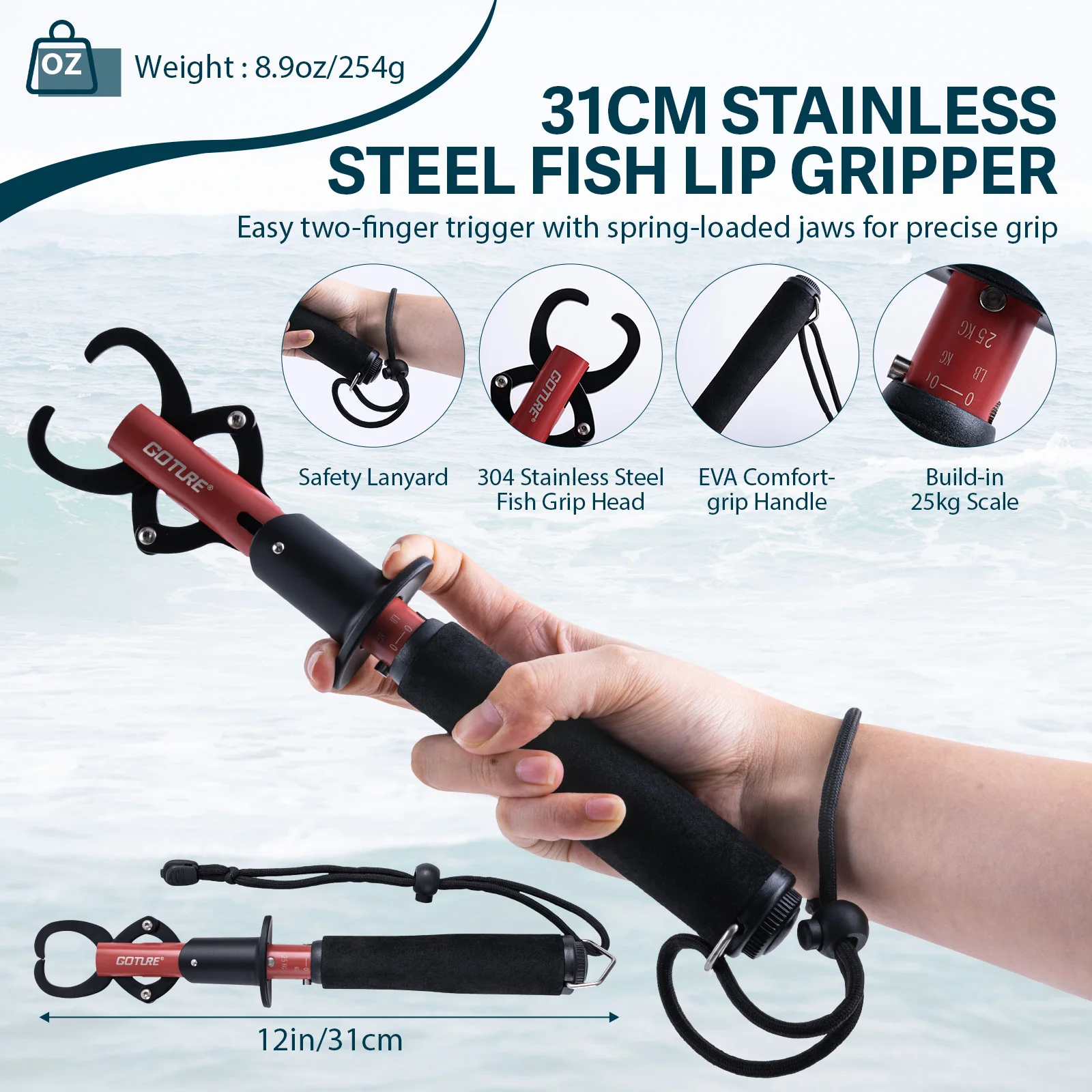 Goture, nuevo juego de aparejos de pesca todo en uno, tijeras, agarre para peces, señuelos de pesca, caja de aparejos, guantes, escala, elementos esenciales para pesca al aire libre - imagen 3