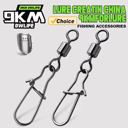 9KM 25 uds pesca Snap giratorios acero inoxidable pesca en agua salada rodante duo-lock Snap conectores giratorios aparejos