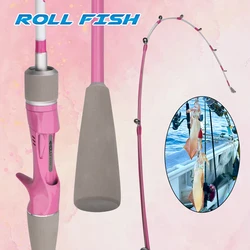 ROLLFISH 1,55 m fibra de carbono punta de titanio barco de calamar varilla de Jigging lenta Action7:3 agua salada y ligera