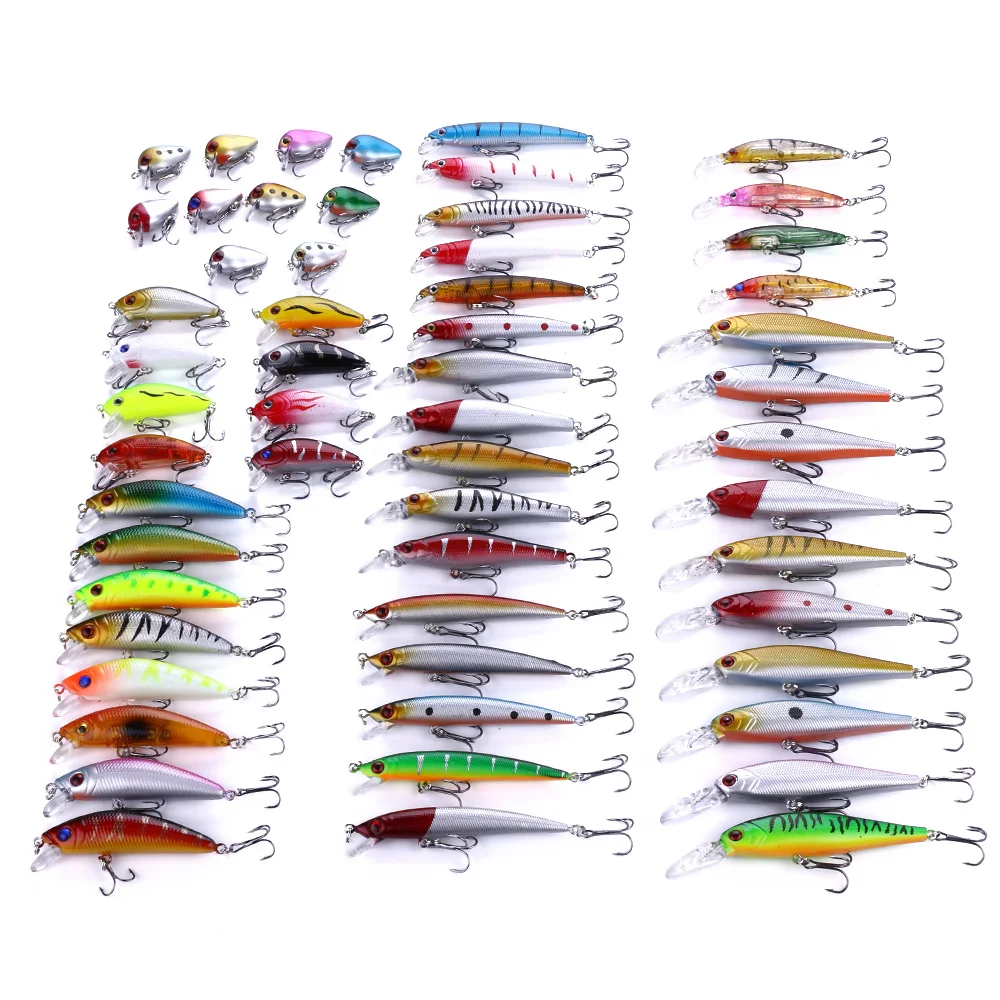 30/42/56 Uds Kit de Señuelos de Pesca tamaño mixto Minnow Popper Crankbait cebo con anzuelo Peche señuelo de pescado conjunto de aparejos de pesca - imagen 5