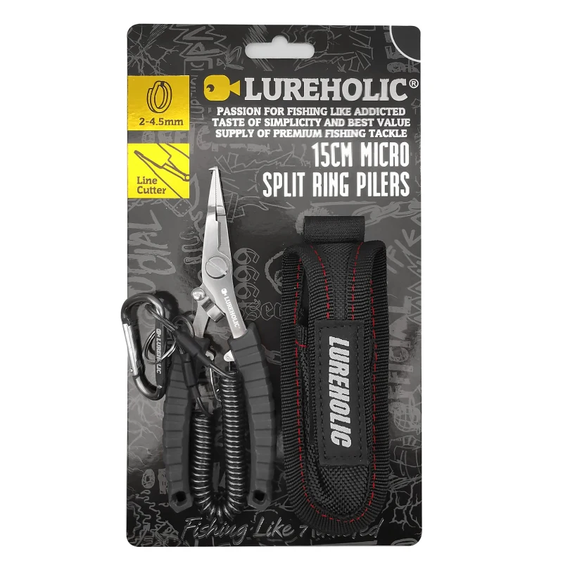 LUREHOLIC 58g Super ligero 15cm alicates de anillo dividido señuelo pesca alicates de acero inoxidable con bolsa y cordón - imagen 2