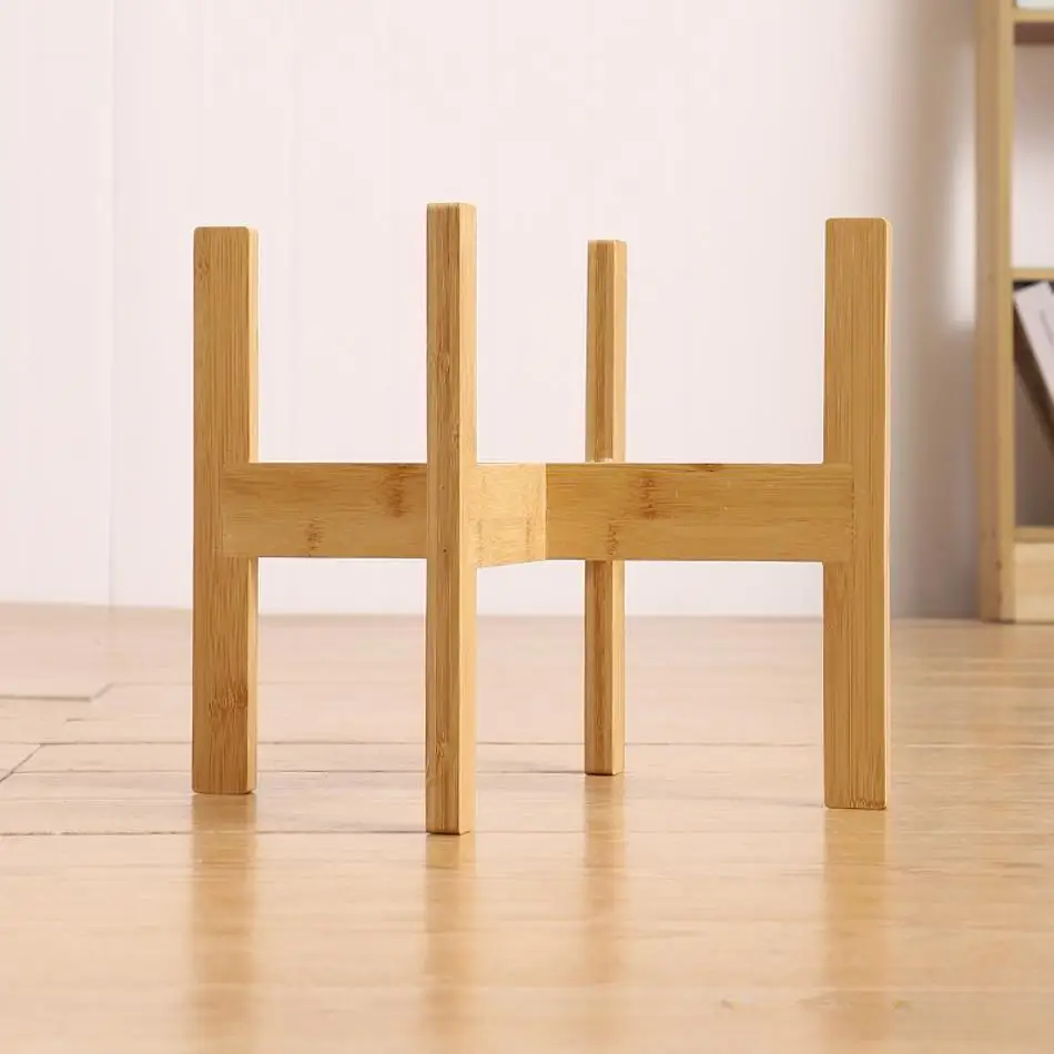Macetero de Madera con Estante Cruzado – Decoración Hogar y Jardín - imagen 4