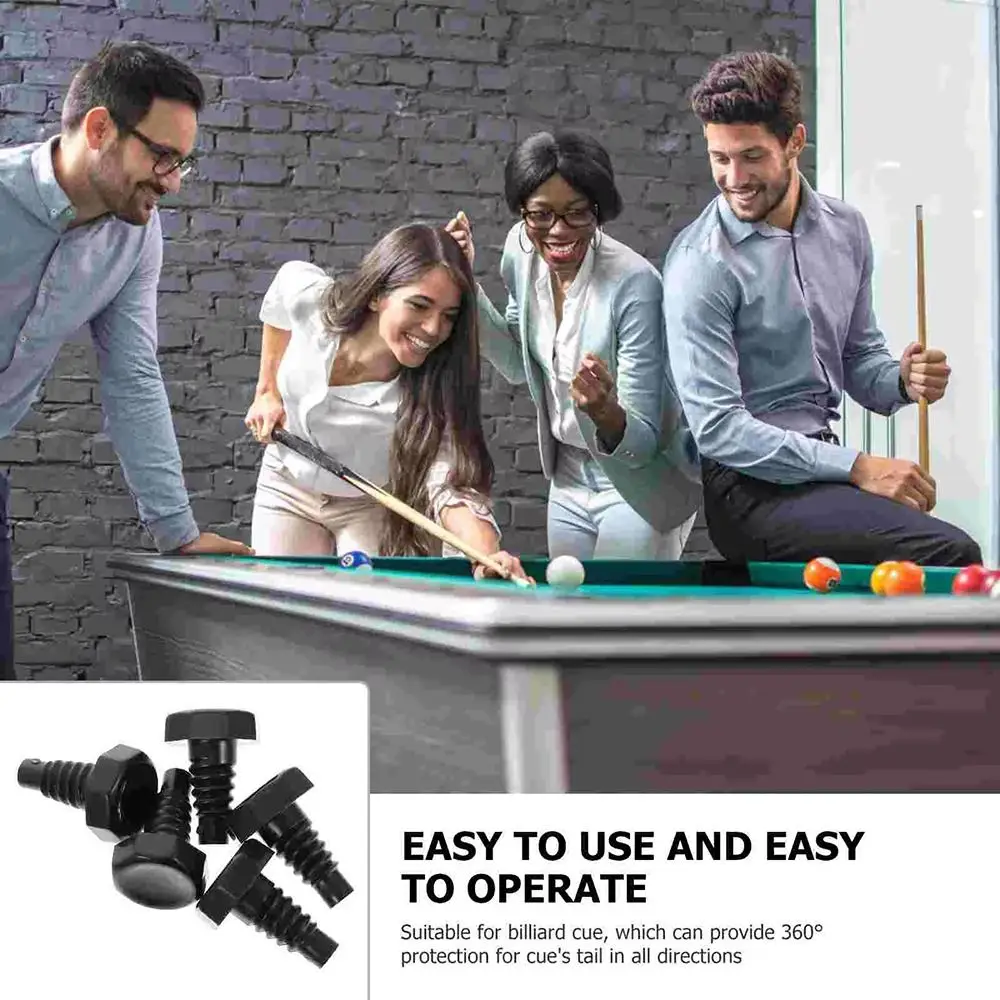 Tapón trasero de protección para taco de billar, tipo boquilla afilada, protección, manga inferior, tornillo, cubiertas para tacos de billar, tapones de parachoques, 10 Uds. - imagen 2