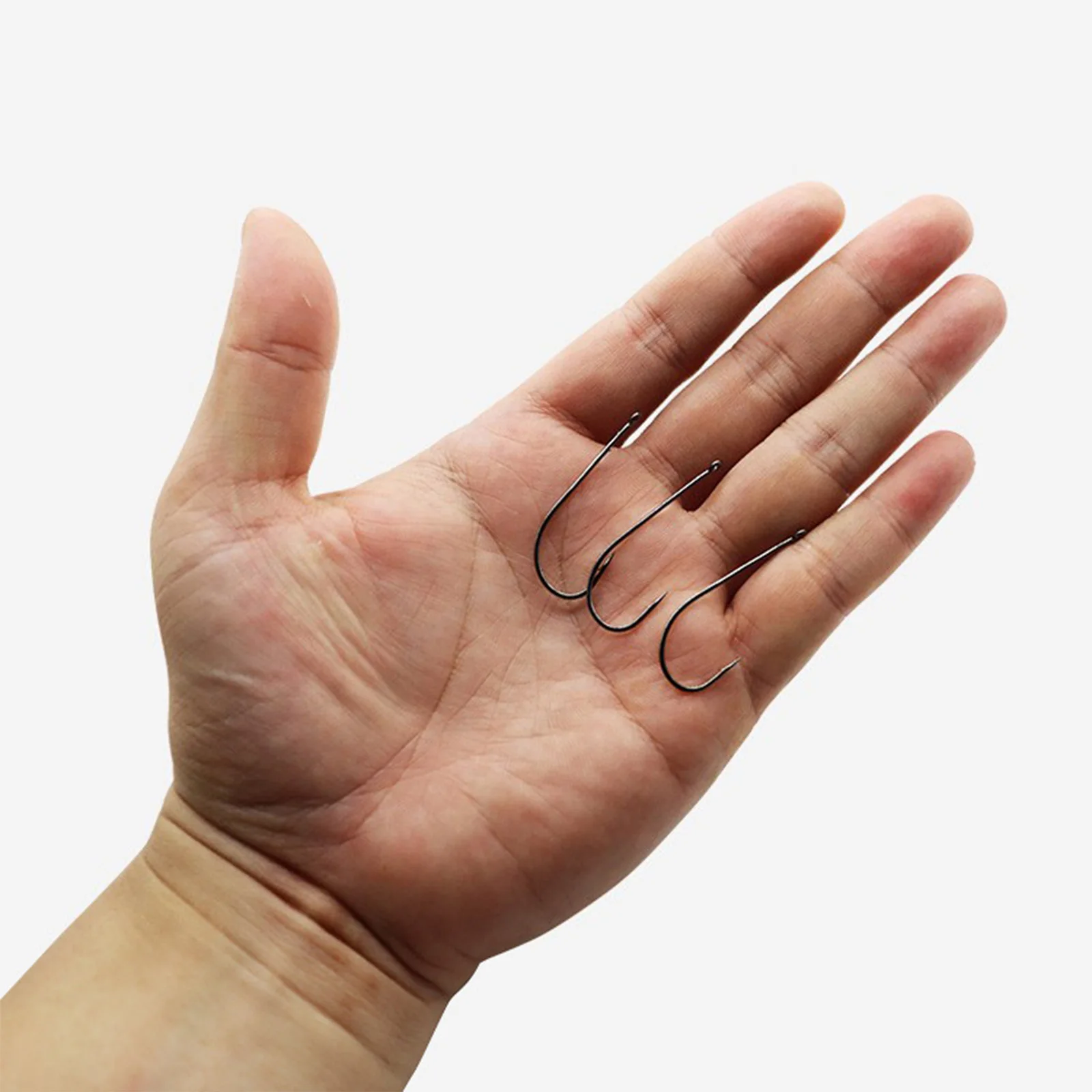 5 piezas 1-2/0 # Anzuelos de pesca con púas afiladas, anzuelo de pesca de acero al carbono, anzuelo de prevención de desacoplamiento para lubina, pez mandarín - imagen 4