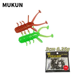MUKUN 20 piezas TPE Mini Señuelos de Pesca blandos 0,25g 30mm Wobblers cebo Artificial de silicona Swimbait aparejos de pesca Jigging