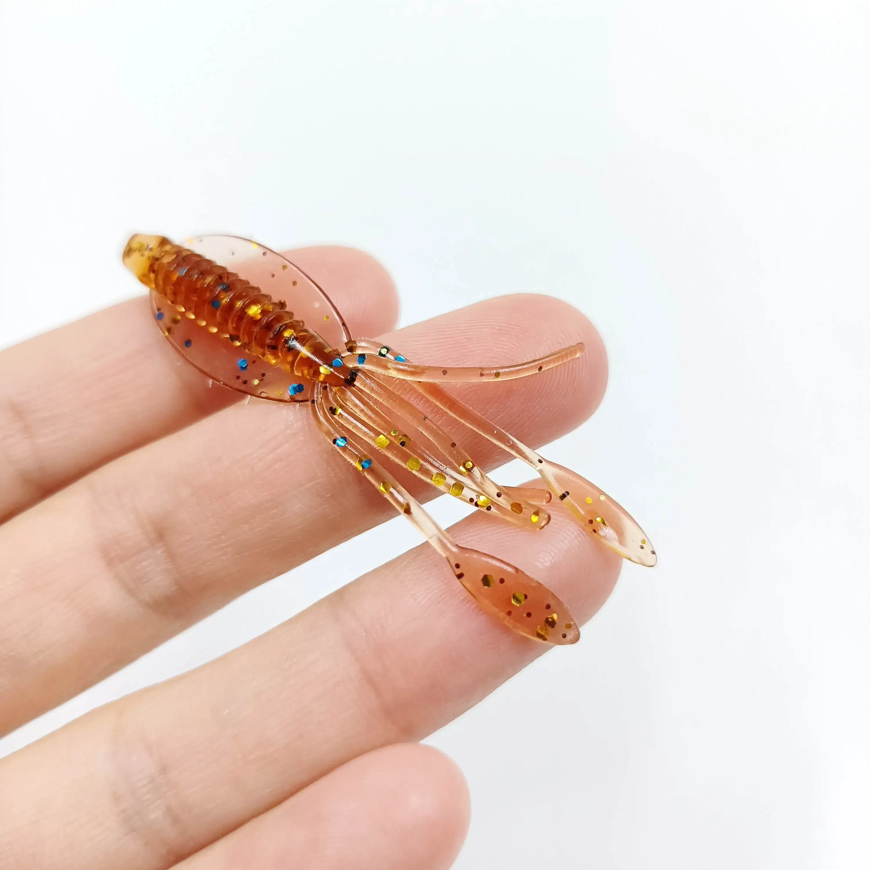 DUODUOYU 20 piezas nuevas Señuelos de pesca de camarones suaves 60mm/0,9g cebo Artificial Isca para lubina trucha Swimbaits aparejos de pesca de silicona - imagen 5