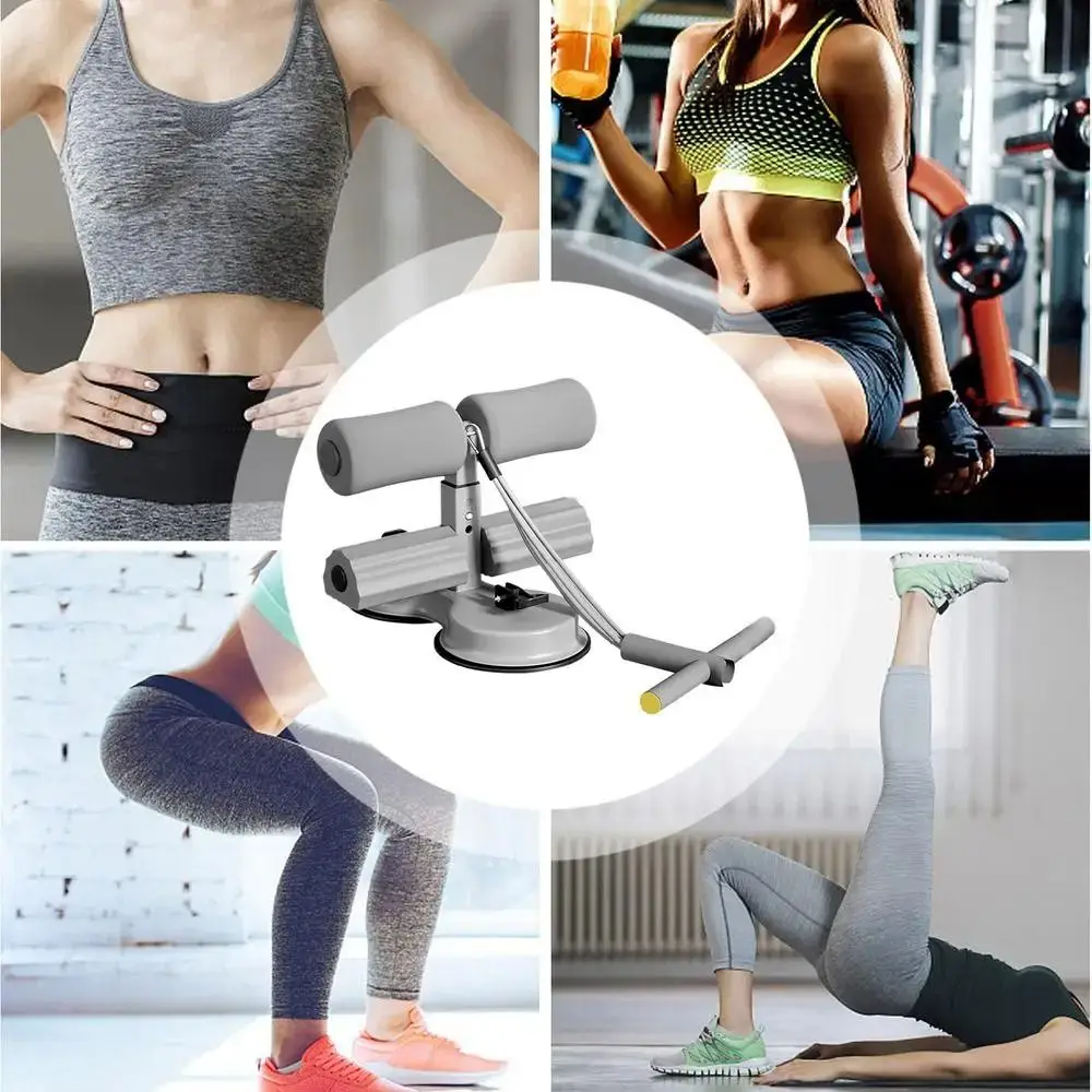Barra de abdominales con ventosa y banda elástica – Soporte para tobillos
