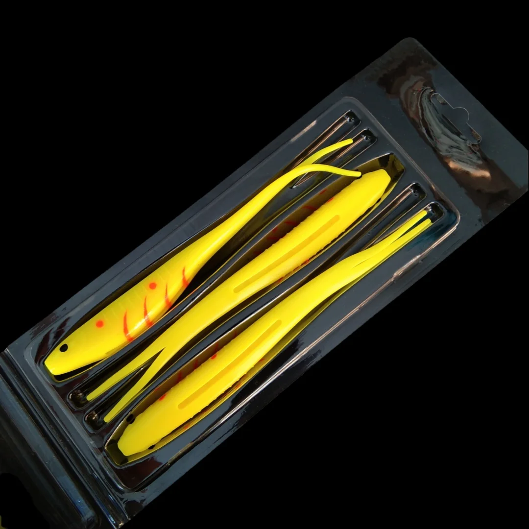 Swolfy 3 unids/pack 17cm 18,7g nuevo TPR pesca señuelos blandos cola Y Swimbait señuelos artificiales 6 colores Minnow señuelos pesca - imagen 2