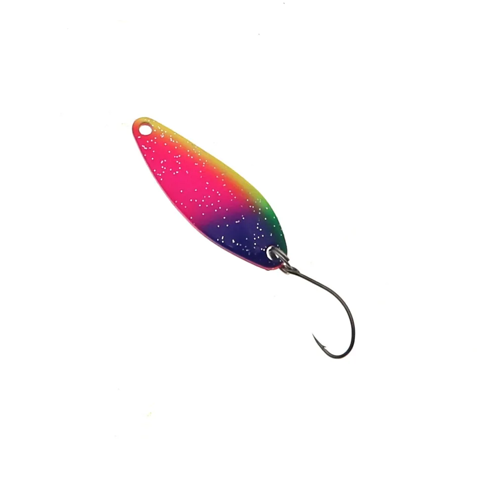 6 unids/lote 40mm 5g plantilla de Metal Señuelos de Pesca cucharas lentejuelas cebo Casting Jig señuelos con un solo gancho trucha aparejos de pesca de lubina - imagen 3