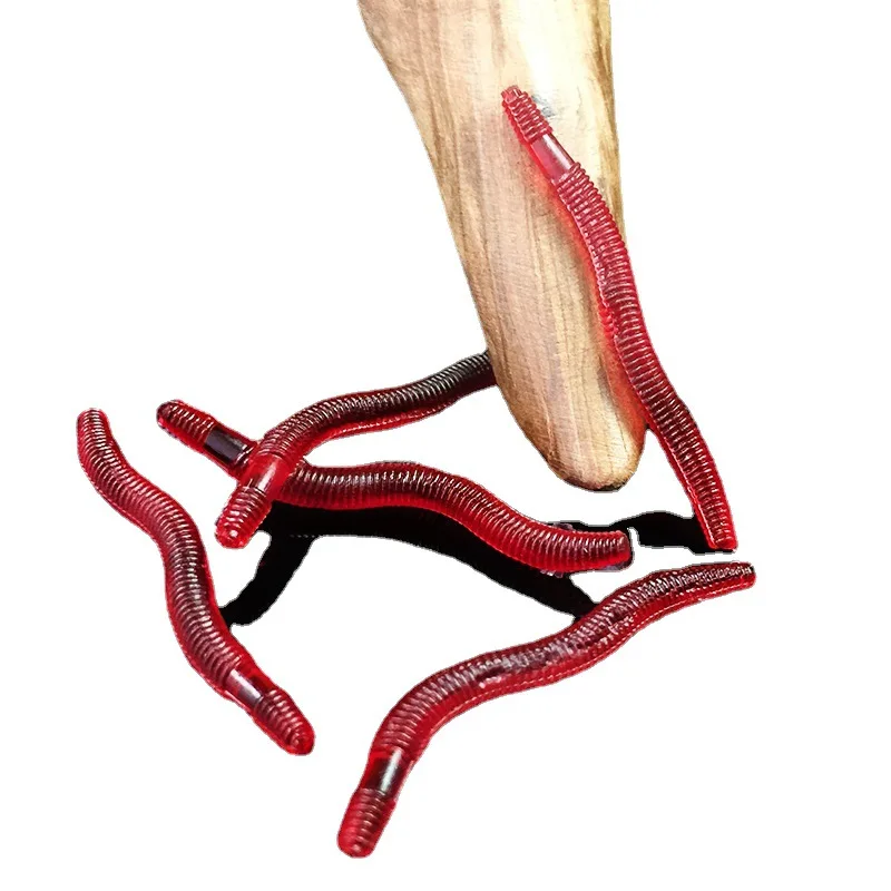 Señuelo de pesca, cebo de lombriz rojo, 3,5 cm, 0,2g, aparejo suave, señuelos de gusanos, cebos de carpa, lote de 50 piezas - imagen 3