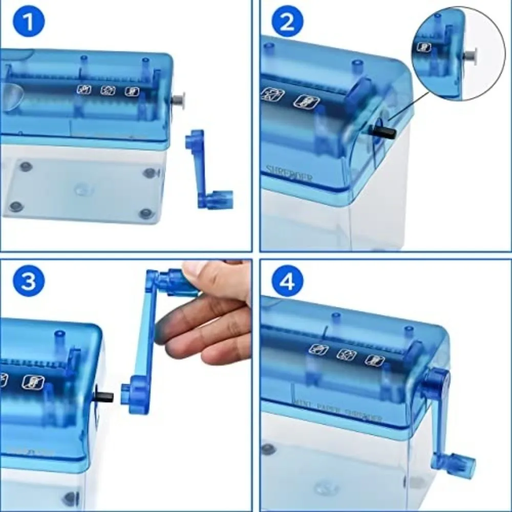 Mini Trituradora Manual Papel ABS con Manivela – Cortadora ecológica - imagen 5