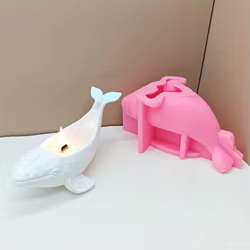 Maceta de planta suculenta de ballena grande, molde de silicona de resina, caja de almacenamiento de ballena de Animal marino, taza de vela, molde de yeso de cemento de hormigón