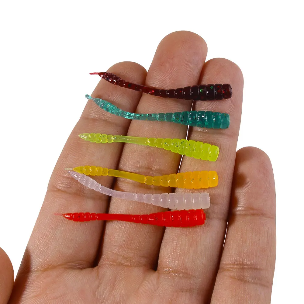 Jig Wobblers cebo de silicona 50 Uds 4,5 cm señuelo suave Señuelos de Pesca camarón gusano langosta Señuelos de Pesca de plástico suave productos de pesca - imagen 2