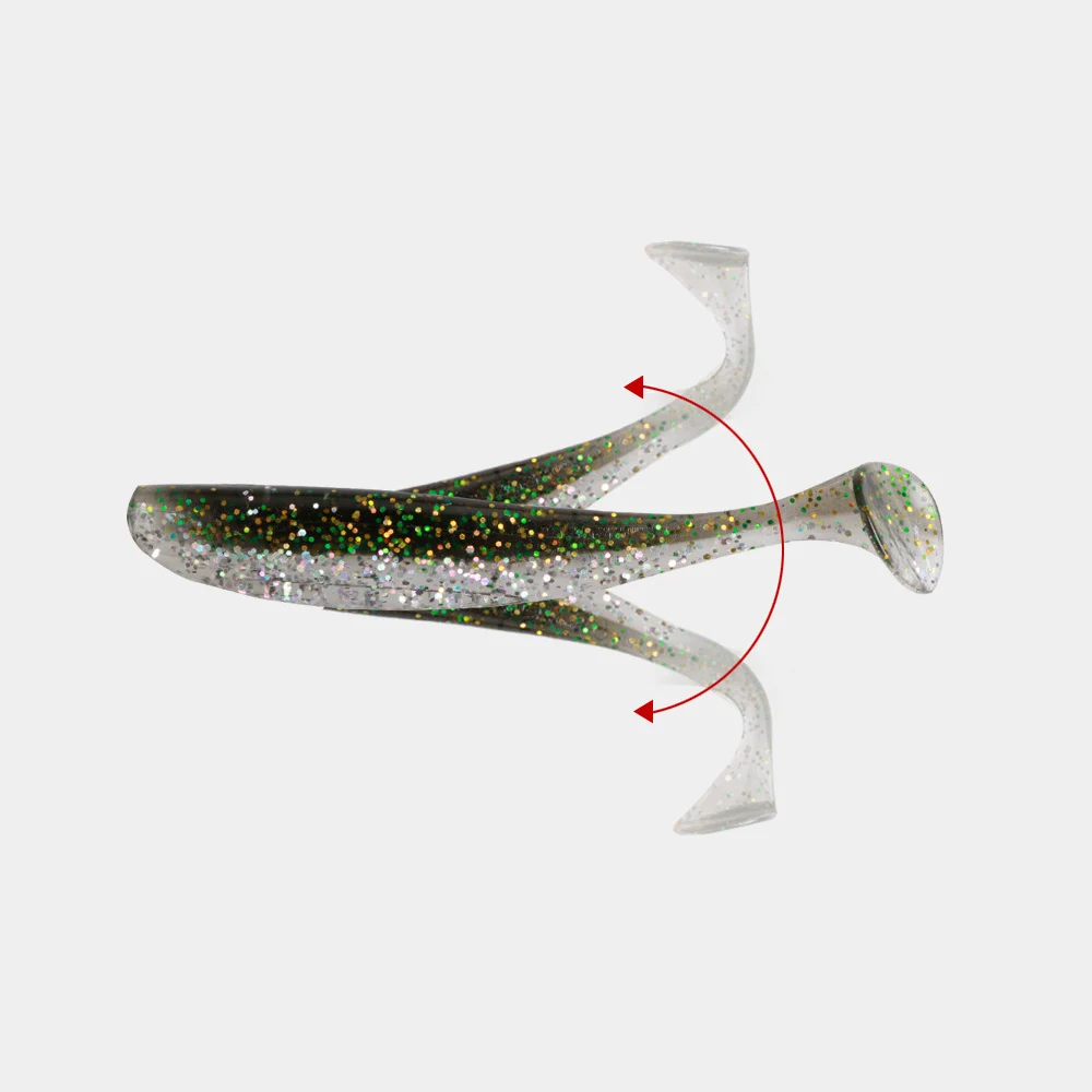 20 piezas cola en T cebo suave gusano 5,5/6,5/7cm señuelo de pesca cebo de 2 colores - imagen 5