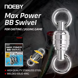 NOEBY Max Power BB Anillo sólido soldado de acero inoxidable de alta calidad giratorio # 3 # 4 # 5 # 6 herramientas de pesca en el mar con señuelo de fuerza máxima de 230 kg