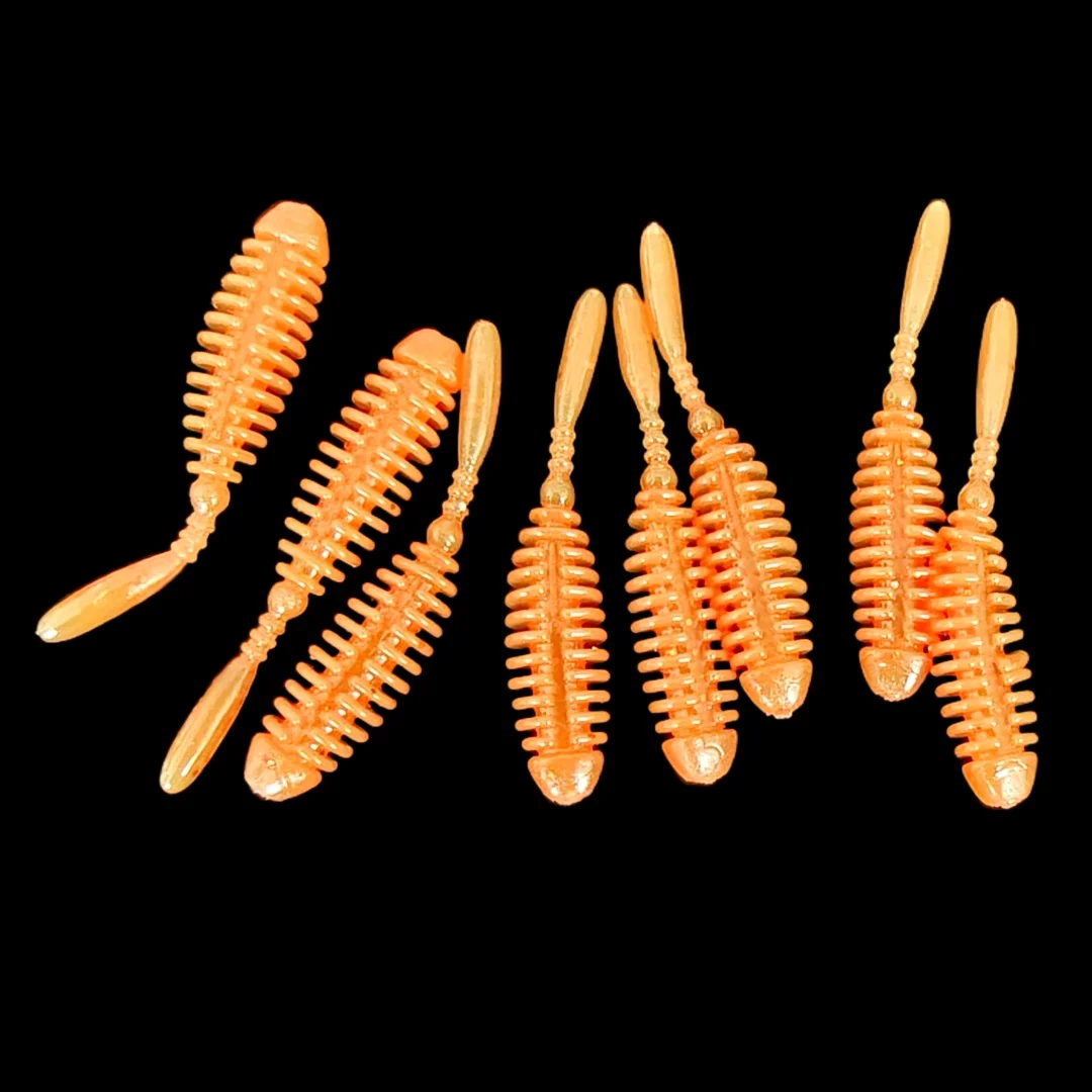 Swolfy 100 Uds Mini juego de Señuelos de Pesca TPE cebo suave 35mm 0,28g Micro gusano corriente biónica cebos Crankbait Pesca Swimbait Gear - imagen 3