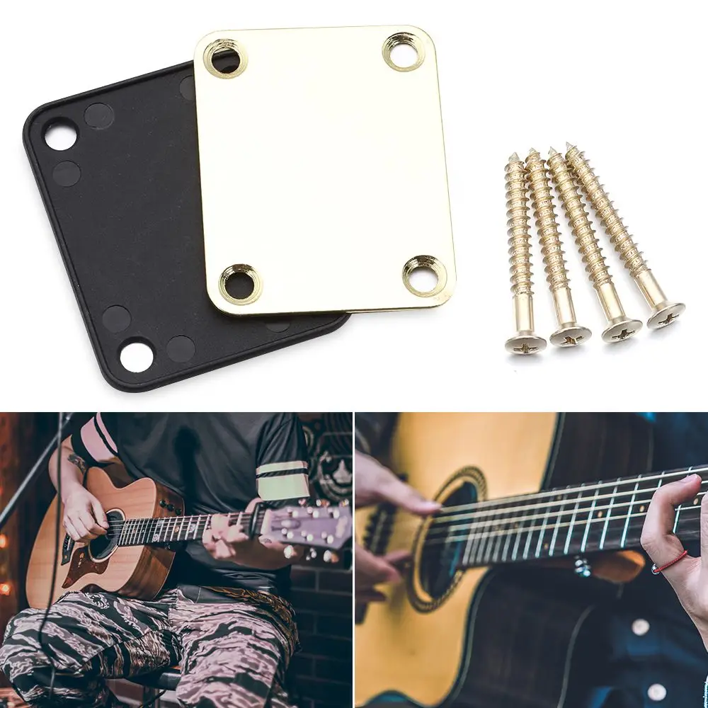 Placa de cuello de guitarra ST, placa de cuello de guitarra eléctrica, placa de montaje trasera con piezas de tornillos para placa de cuello de bajo de guitarra - imagen 2