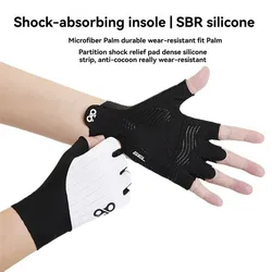 Guantes de bicicleta acolchados 3D de alta calidad, guantes de ciclismo transpirables antideslizantes, guantes de medio dedo absorbentes de golpes, accesorios para bicicleta