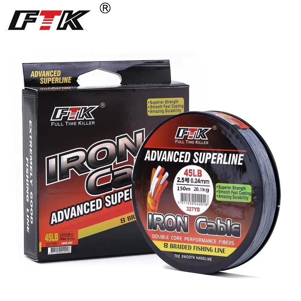 FTK-sedal de pesca de 150M, 8 hebras, 23-85LB, alambre trenzado multifilamento, línea de PE, Japón, 0,16mm-0,40mm, accesorios de pesca de carpa
