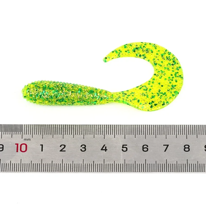 ARDEA-señuelo de pesca con cola larga, cebo suave de gusano, 85mm/5,5g/5 piezas, plantilla de silicona Artificial, Wobbler - imagen 2