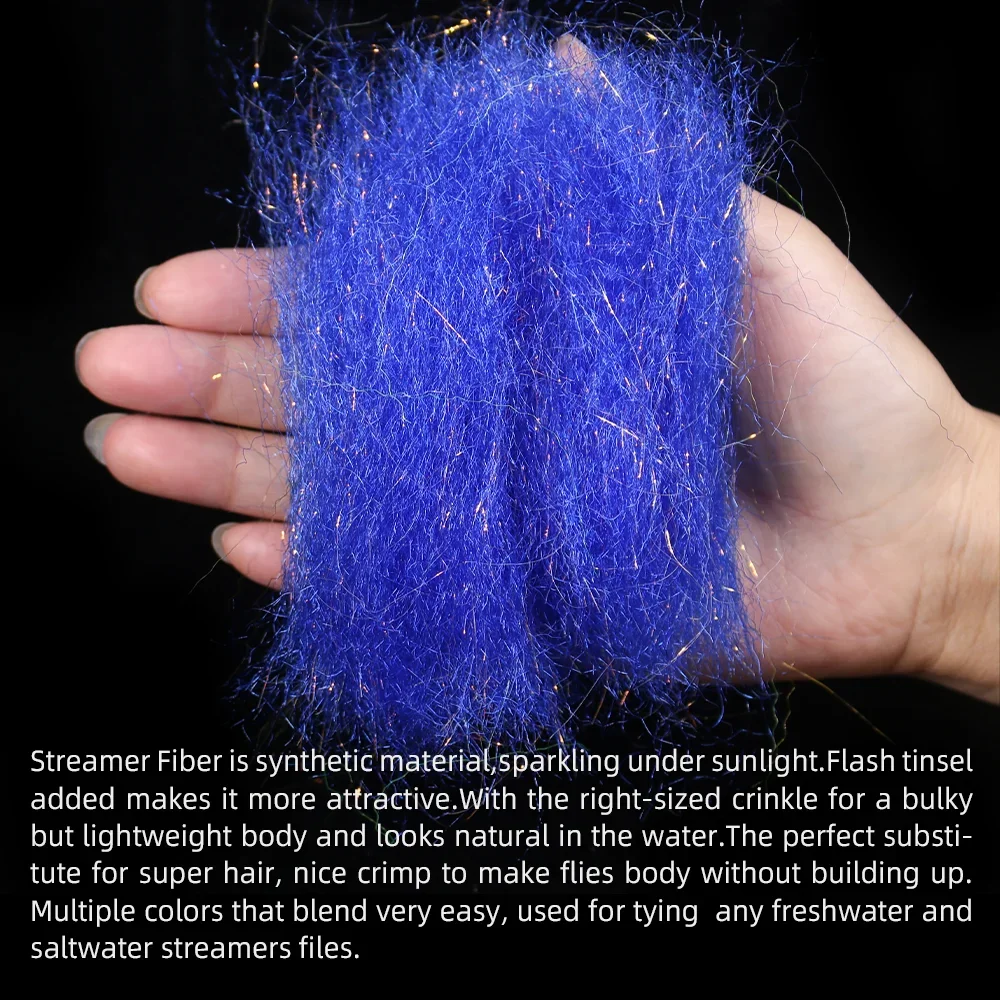 Wifreo, 1 paquete, fibra de serpentina Flash, fibra sintética prensada, Material de atado de moscas para serpentina de pececillos, plantilla, moscas, señuelos de trucha - imagen 5