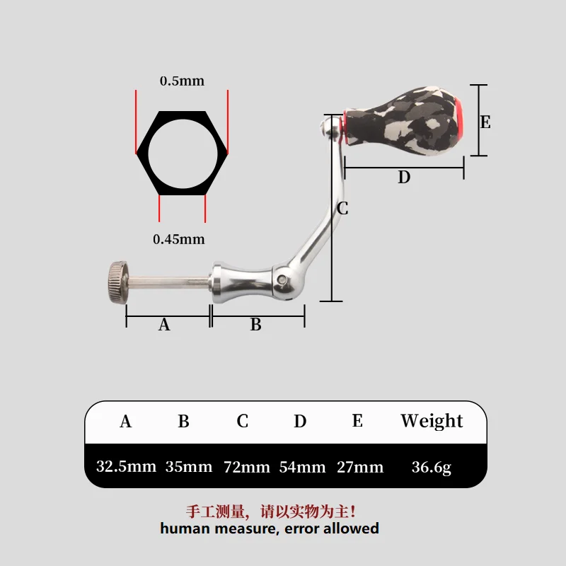 Kawa-perillas de mango de Metal para carrete de pesca, accesorio de aparejos de pesca DIY, carrete giratorio de 6 ángulos, modelo 4000-6000, 1 unidad - imagen 2