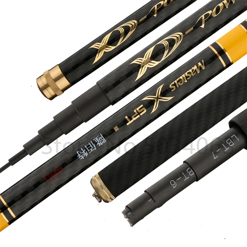 Caña de pescar telescópica para Surf, 3,6/4,5/5,4/6,3/7,2/8,0 m, cañas de viaje de carpa de carbono, potencia de 65-252g, caña de lanzamiento - imagen 5