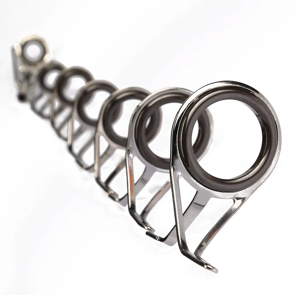 7 unids/set aparejos de pesca Kit de reparación de acero inoxidable Set guía de caña de pescar punta de caña de pescar anillo circular guía de ojo herramientas de bucle de alambre - imagen 4