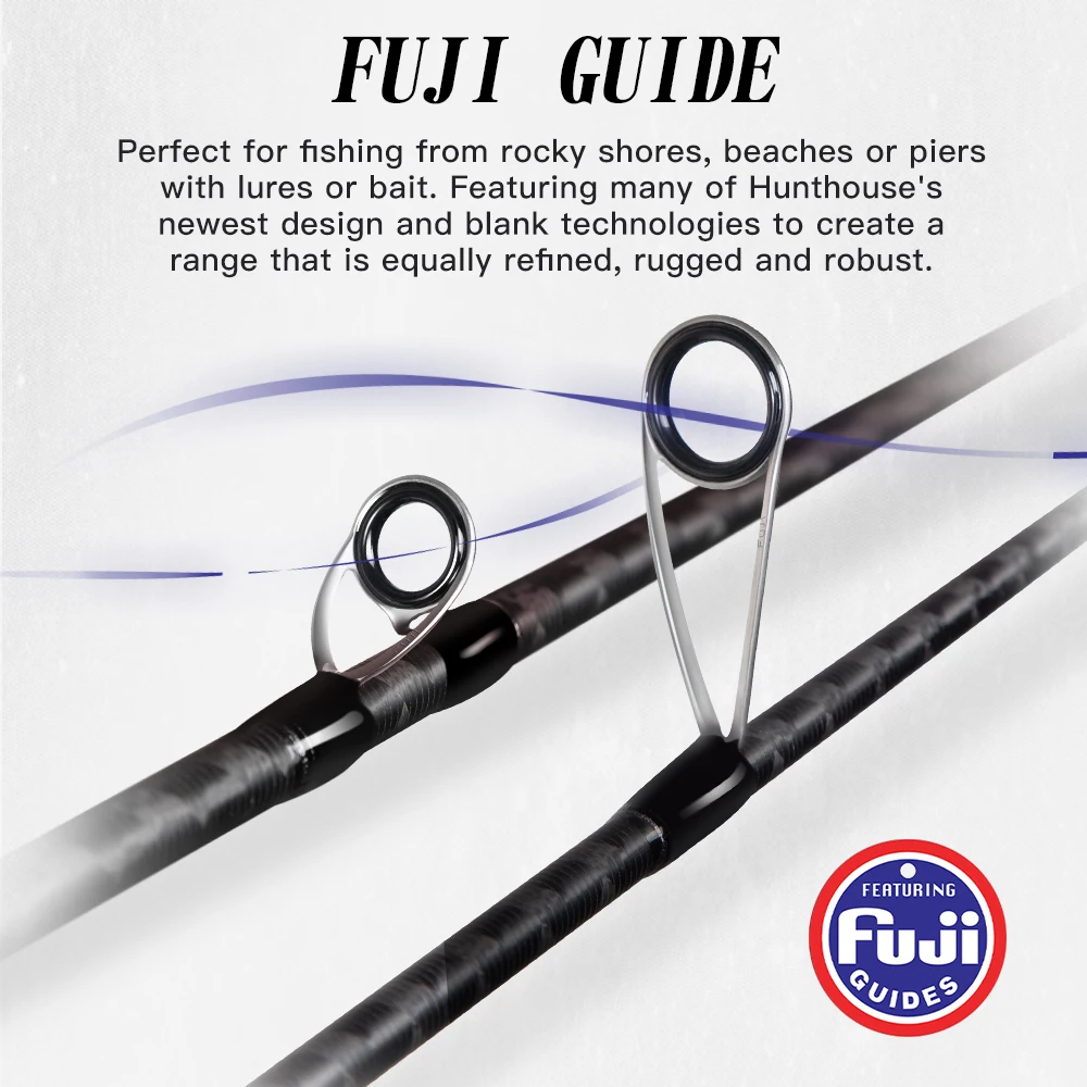 Hunthouse-caña de pescar giratoria de 2,29 m, accesorio de fundición rápida de carbono, fuji, guía 5-35G, 2 secciones, novedad - imagen 3