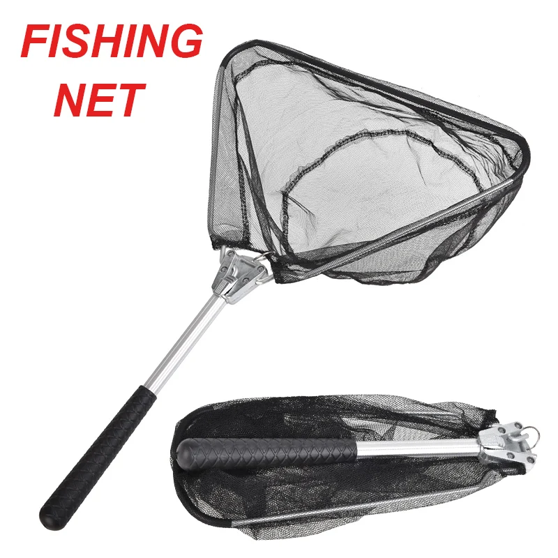 Mini red de aterrizaje de pesca telescópica de aluminio duradero, diseño ligero y plegable, longitud cerrada de 28cm para camarones/cangles/pelster