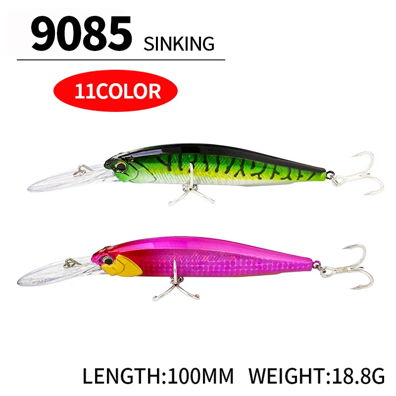 Cebo hundido Minnow 100MM/18,8G con placa de lengua larga, señuelo Minoluya, cebo biomimético, cebo falso, cebo duro, señuelo de pez mandarín - imagen 3