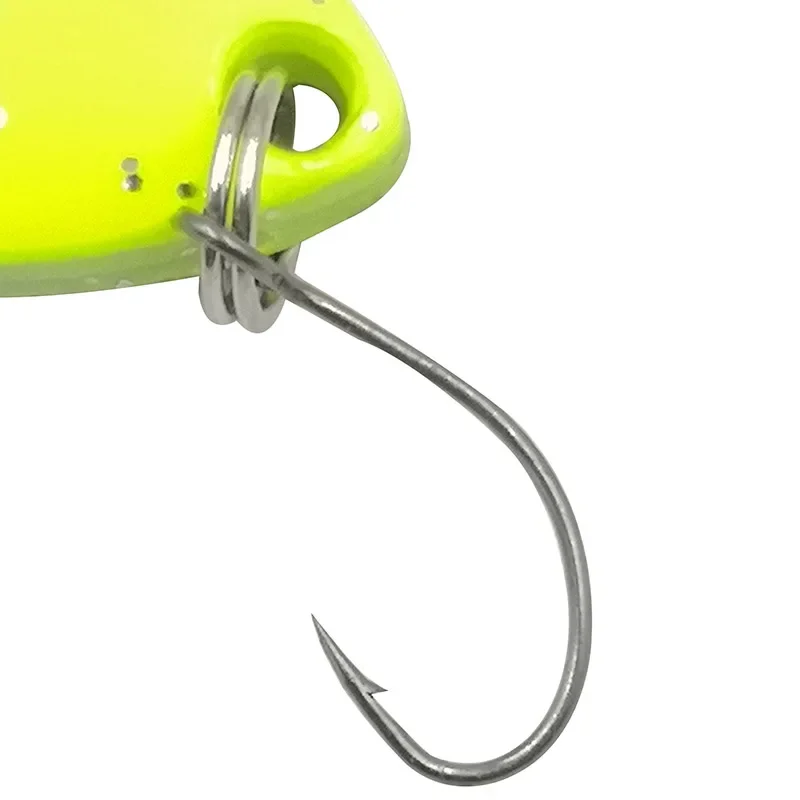 Nuevo 5 unids/lote 5g 3cm aparejos de pesca cebo de pesca cuchara de Metal señuelo cebo para trucha cucharas de lubina pequeños lentejuelas duras cuchara giratoria - imagen 4