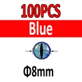 100pcs Blue 8mm