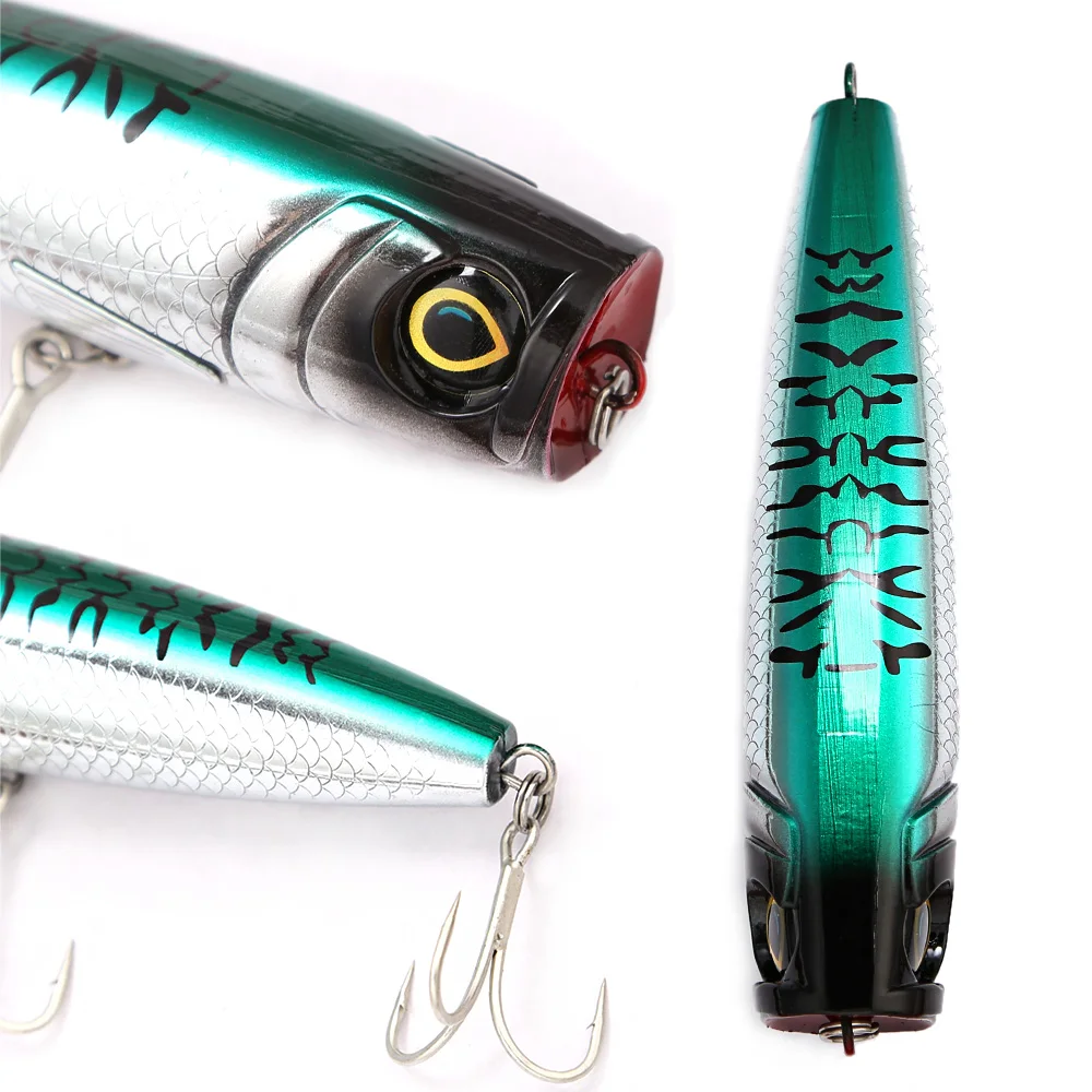 B&U Popper Topwater-señuelo de pesca, cebo duro Artificial de agua salada para superficie de mar de atún - imagen 5