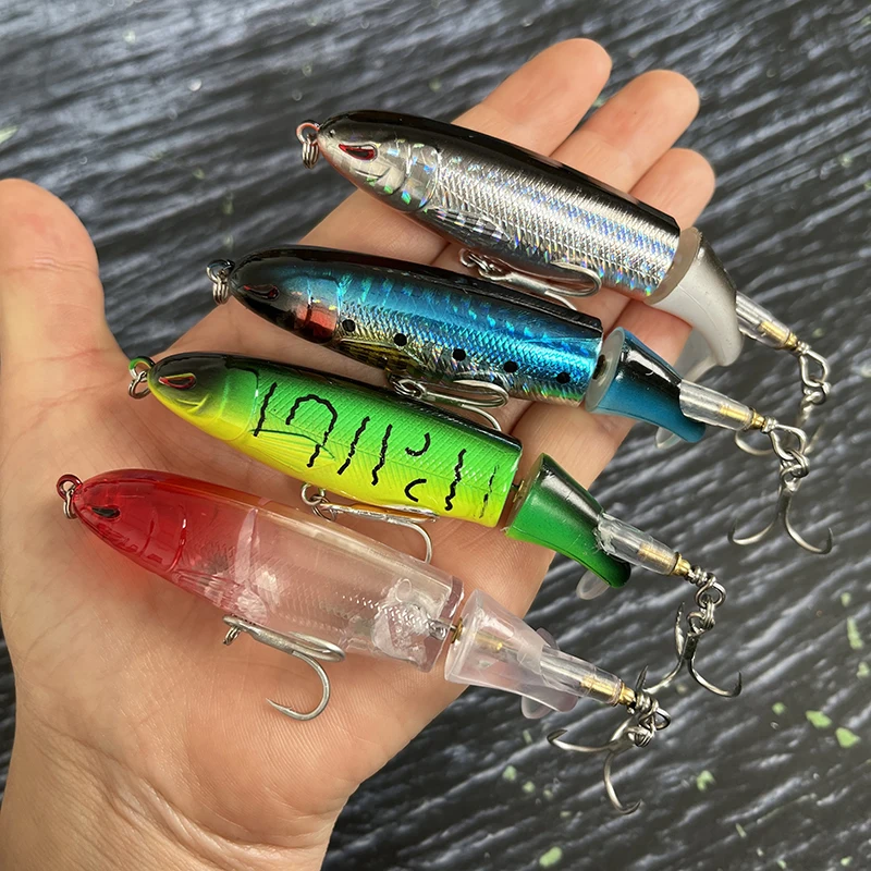Señuelo de Pesca flotante, cebo de lápiz, superficie giratoria, 90mm, 13g, cola giratoria suave, Swimbait duro Artificial - imagen 3