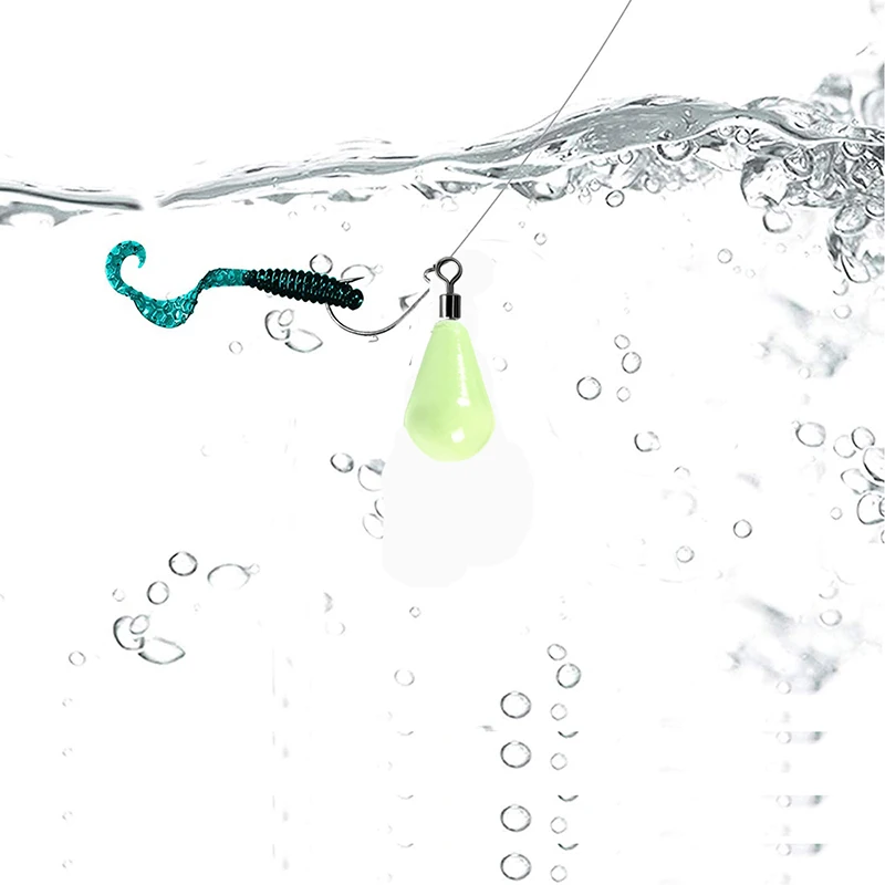 Pesos de pesca luminosos, plomos de 11g-60g, gota de agua, rotación de 360 grados, accesorios de pesca de lubina - imagen 5