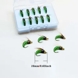 Mosca húmeda Ninfa Scud de latón biónico para cebo salmón y trucha