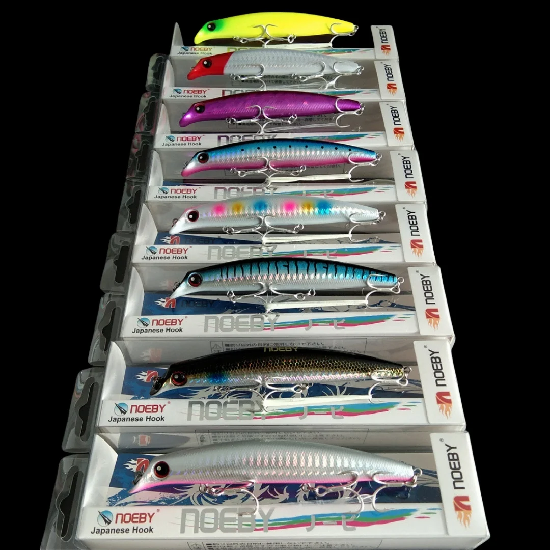 Noeby 8 Uds 12cm 16g flotador de mar 0-0,9 m señuelo de pesca Minnow cebos duros de agua salada para Lucio mar cebo Artificial aparejos - imagen 2